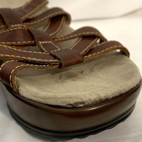 Eastland Sandals Brown Leather Strappy Platform Women's Size 8 M - Picture 6 of 7